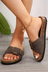 Faux Suede Buckle Strap Thick Sole Platform Slippers