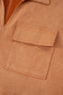 Faux Suede Collared V Neck Short Sleeve Shift Mini Dress
