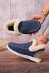 Faux Suede Patchwork Stitching Button Detail Ankle Boots