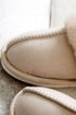 Faux Suede Plush Lined Cut And Sew Detail Slippers