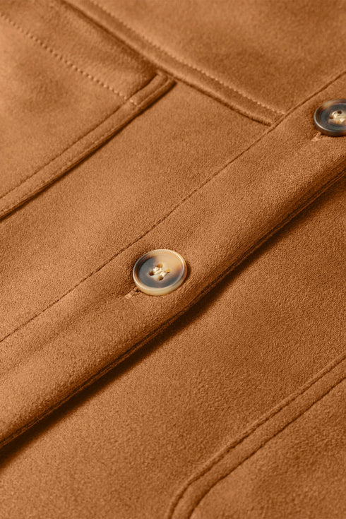 Faux Suede Western Retro Hollowed Detail Jacket