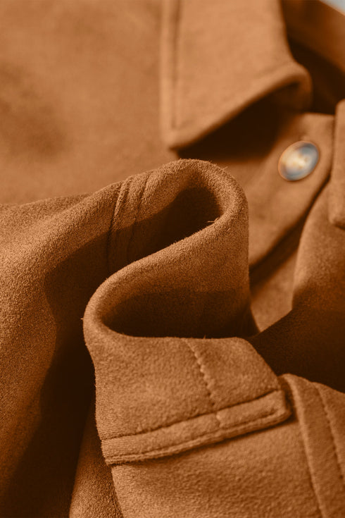 Faux Suede Western Retro Hollowed Detail Jacket