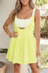 Faux Two Piece Gingham Contrast Patchwork Loose Mini Dress