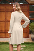 Faux Wrap V Neck Long Sleeve Elegant Mini Dress