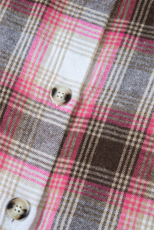 Exclusive Casual Flap Pocket Button Up Plaid Shacket