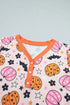 Allover Pumpkin Print Long Sleeve Coordinated Lounge Set
