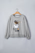 Sequin Western Ghost Print Long Sleeve Round Neck Sweatshirt