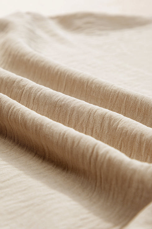 Textured Crinkle Crop Tee And Wide Leg Pant Set