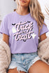 Doorstep Call Lettering Round Neck Graphic Tee