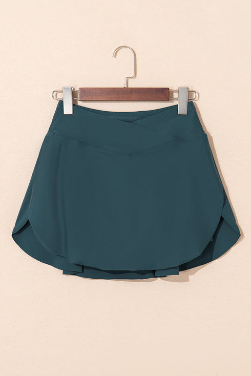 High Waisted Tulip Hem Side Pocket Active Skort