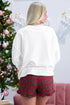 Plaid Slogan Embroidery Pocket Long Sleeve Lounge Set
