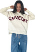 Embroidery Drop Shoulder Letter Print Pullover Sweater