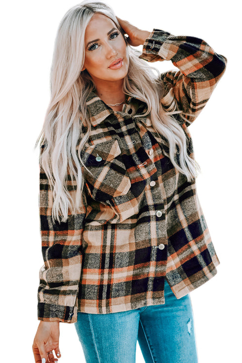 Relaxed Fit Brushed Plaid Button Down Shirt