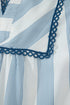Striped Lace Detail Ruffle Trim A Line Maxi Dress