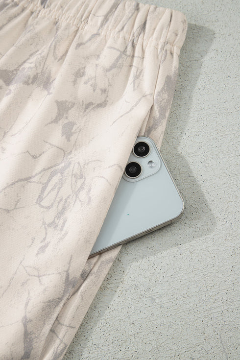 Camo Print Mock Neck Jogger Pant Set