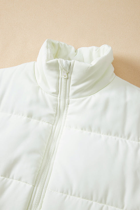 Solid Casual Oversized Stand Neck Puffer Vest