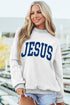 Faith Jesus Double Sided Letter Print High Neck Sweatshirt