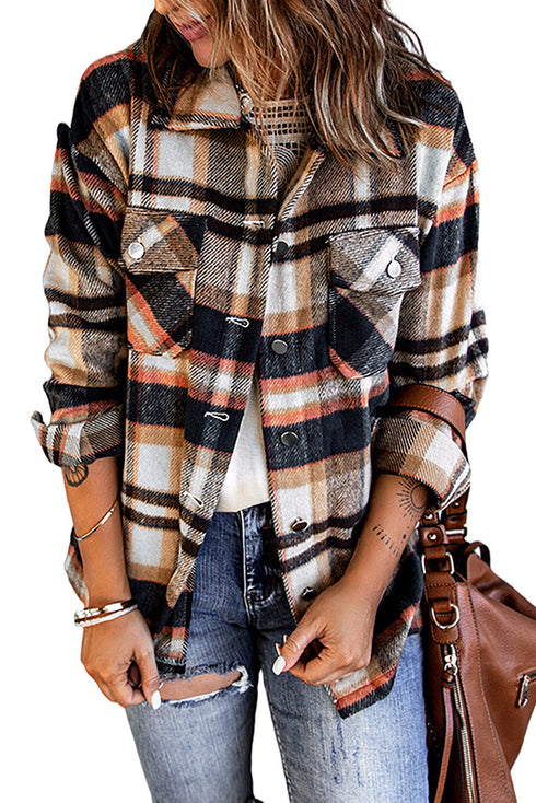 Relaxed Fit Brushed Plaid Button Down Shirt