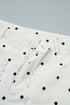 Polka Dot Print Scalloped Patch Pocket Cotton Shift Pants