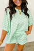 Oversized Polka Dot Print Drawstring Short Set