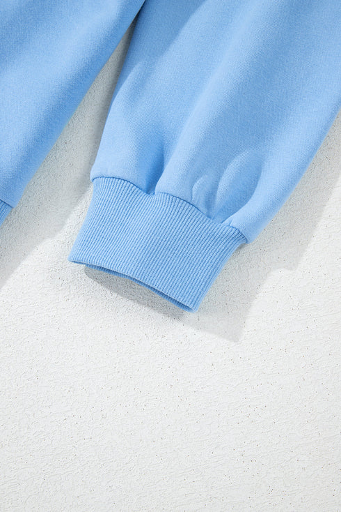 Striped Patchwork Applique Pullover Two Piece Short Set