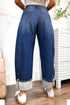 Raw Hem Turnup Loose Ankle Length Jeans