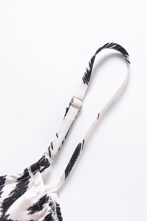 Abstract Geometric Pattern Sleeveless Flowy Maxi Dress