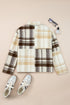 Button Front Patchwork Side Pocket Plaid Shacket