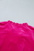 Velvet V Neck Ruffled Cuff Hem Long Sleeve Top