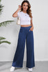 Casual Solid Loose Fit Wide Leg Jeans