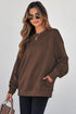 Textured Round Neck Drop Shoulder Pullover Sweatshirt