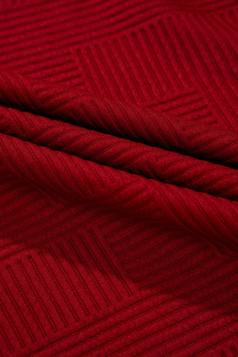 Textured Solid Loose Fit Wide Leg Pant Set