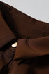 Polyester Button Decoration Tab Long Sleeve Blouse