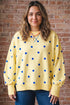 Round Neck Long Sleeve Polka Dot Sweatshirt