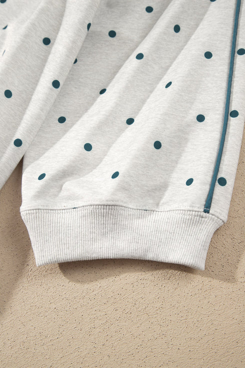 Polka Dot Piping Trim Relaxed Silhouette Top