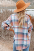 Casual Plaid Print Flap Pocket Button Down Shacket
