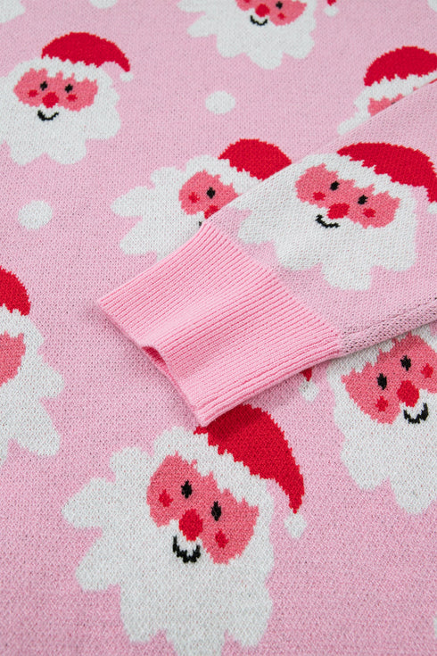 Cartoon Pattern Round Neck Dropped Shoulder Sweater