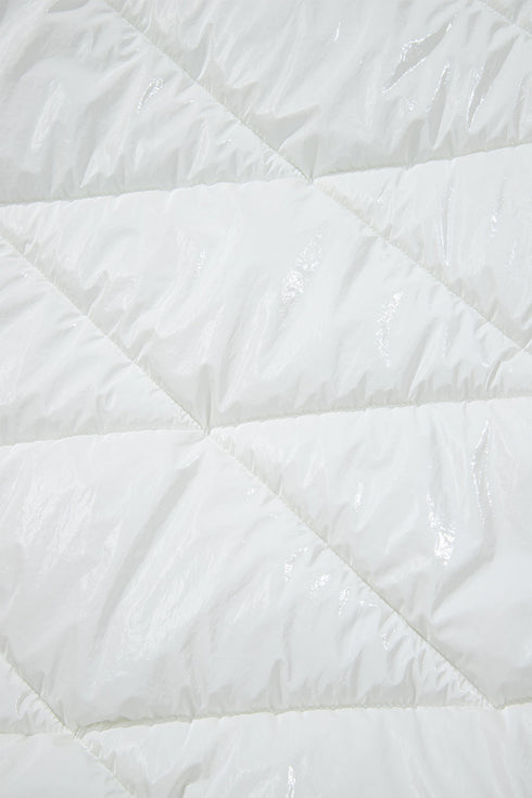 Casual Solid Quilted Hooded Zip Up Puffer Jacket