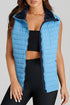 Plush Collar Quilted Zip Front Puffer Vest