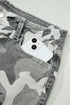 Elastane Camo Pattern Cotton Denim Shift Jeans