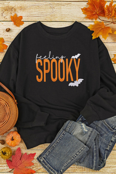 Feeling Spooky Bat Graphic Crewneck Sweatshirt