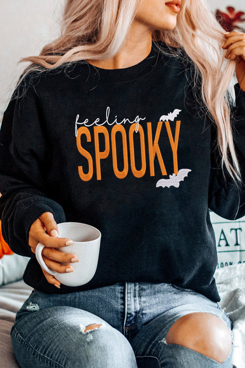 Feeling Spooky Bat Graphic Crewneck Sweatshirt