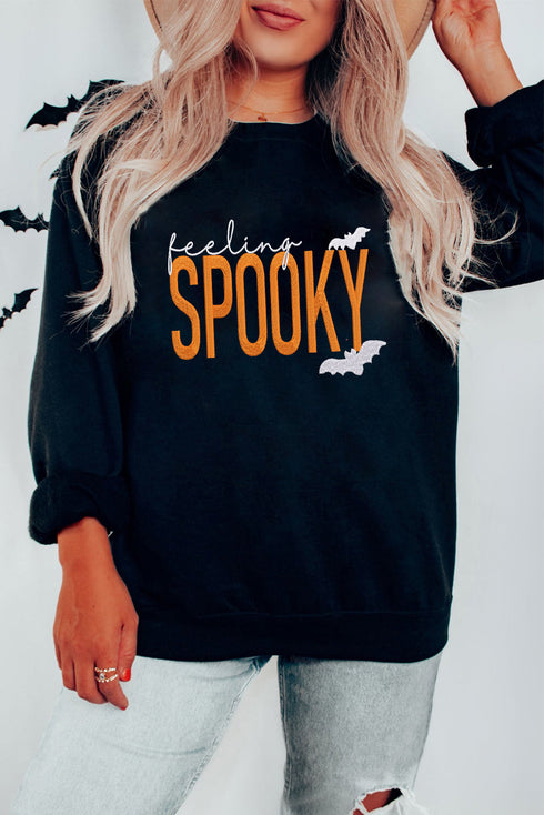 Feeling Spooky Bat Graphic Crewneck Sweatshirt