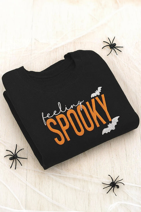 Feeling Spooky Bat Graphic Crewneck Sweatshirt