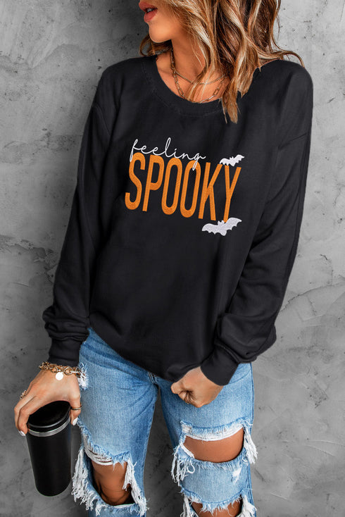 Feeling Spooky Bat Graphic Crewneck Sweatshirt