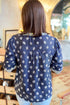 Feminine Floral Pattern Contrast Trim V Neck Woven Blouse