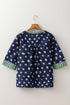 Feminine Floral Pattern Contrast Trim V Neck Woven Blouse