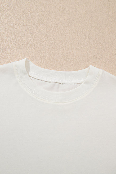 Feminine Floral Print Contrast Puff Sleeve Knit Mock Neck Top