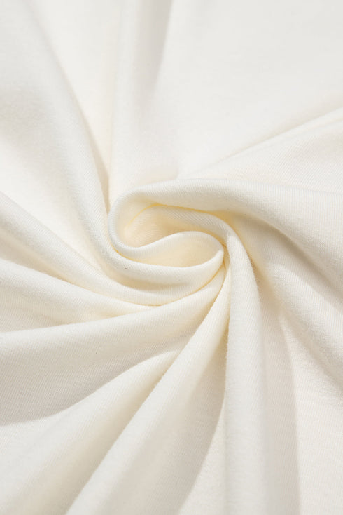 Feminine Floral Print Contrast Puff Sleeve Knit Mock Neck Top