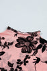 Feminine Floral Print Sheer Mesh Long Sleeve Blouse